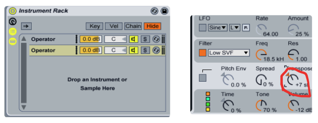 change transpose instrument rack