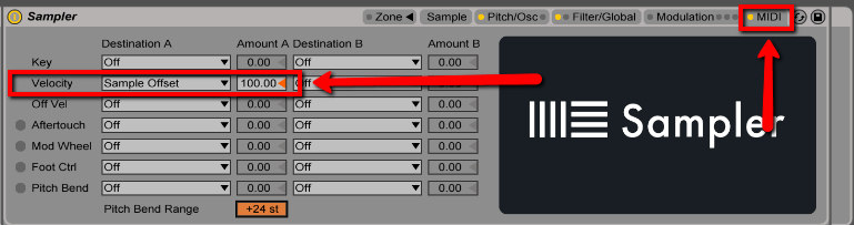 Ableton Sampler Velocity