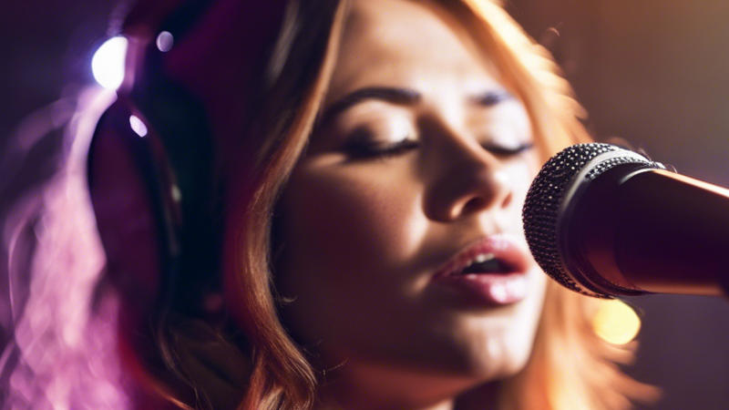 female singer with microphone